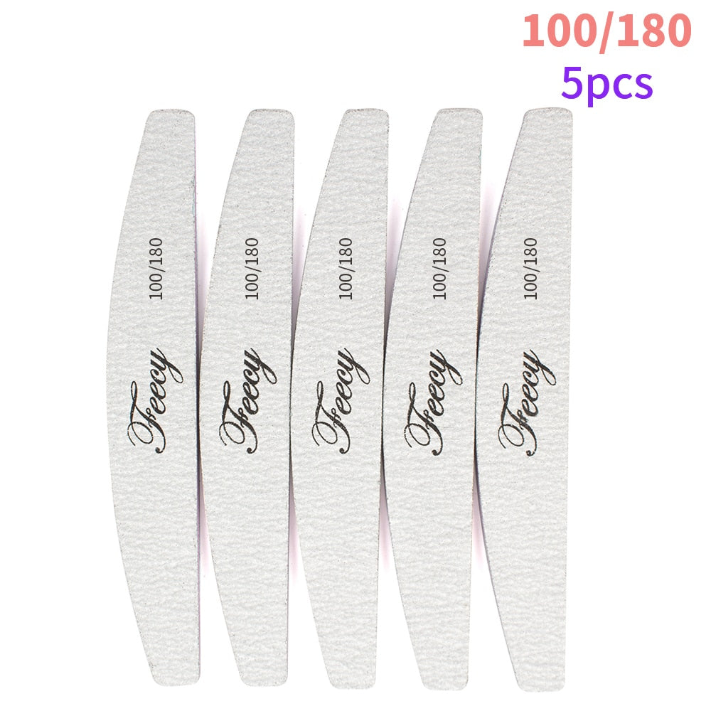 Nail File Buffer Double Side Of The Nail File Buffer 100/180 Trimmer Lime Buffer In The Nail Art Ongle Nail Art Tool 100 180 5pcs