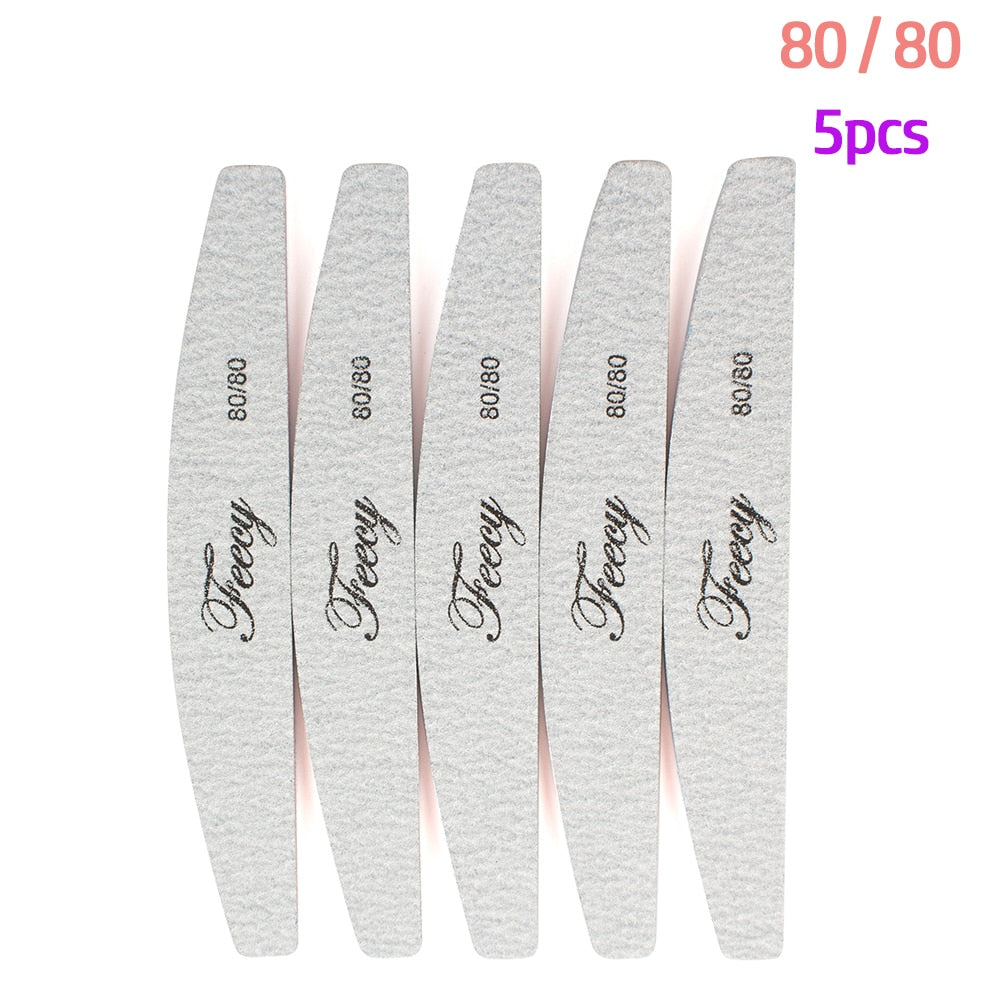 Nail File Buffer Double Side Of The Nail File Buffer 100/180 Trimmer Lime Buffer In The Nail Art Ongle Nail Art Tool 80Grit 5pcs