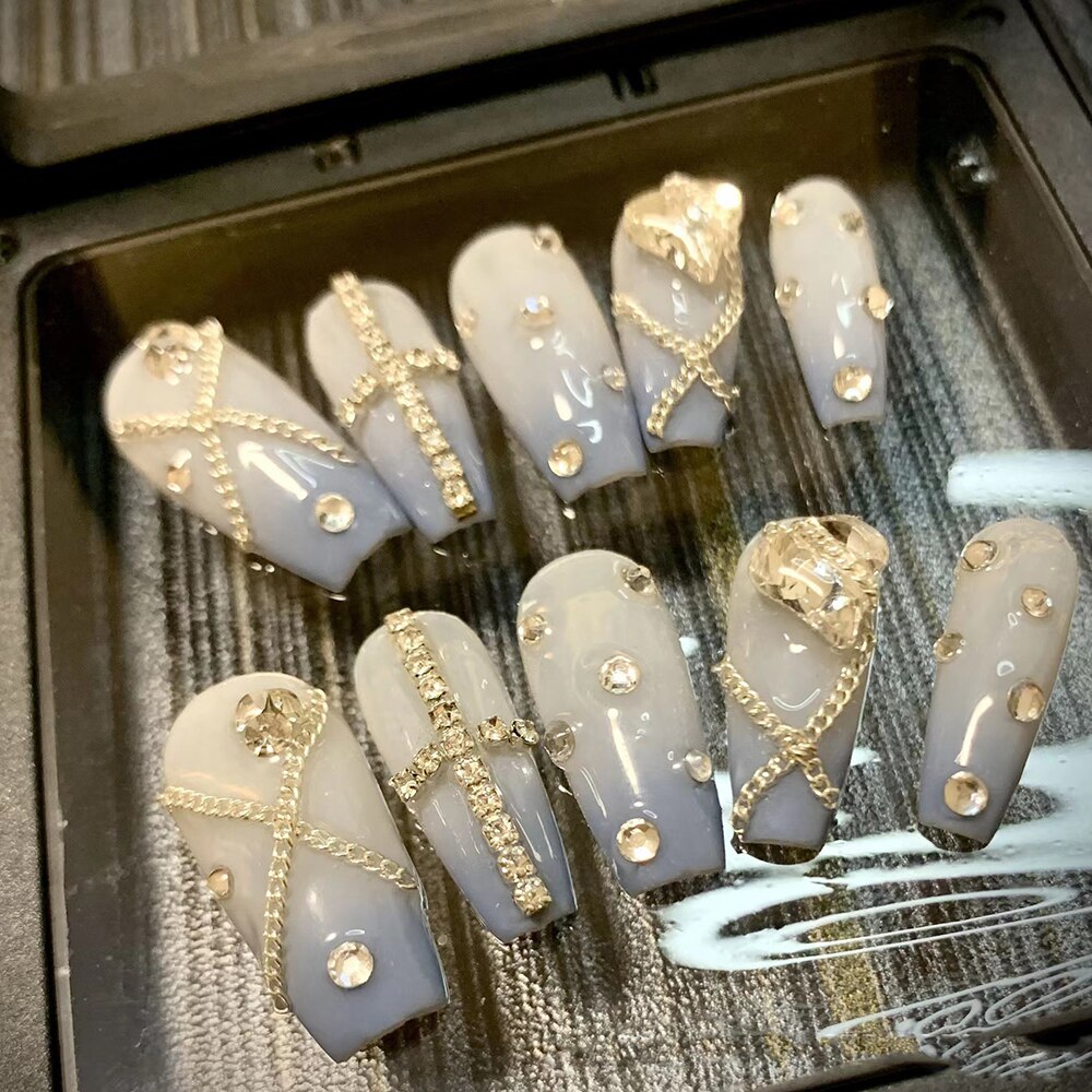 Nails Set Press On Pure Handmade Wearable Nails Love Butterfly Fashion Fake Nails Fake Nails Press On Nails Nail Accessories M 11