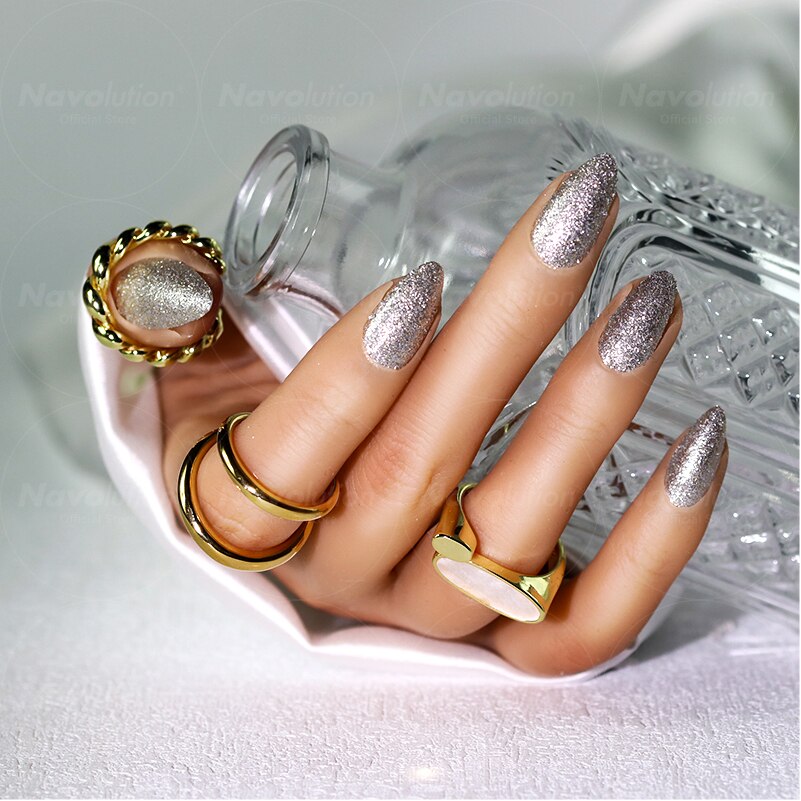 Navolution 24Pcs/Set DIY Manicure Wearable Fake Nails press on Detachable Finished Fingernails Ballet Square Head Almond Short 37