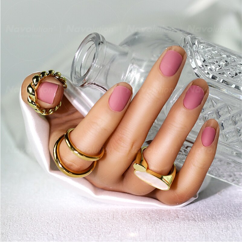 Navolution 24Pcs/Set DIY Manicure Wearable Fake Nails press on Detachable Finished Fingernails Ballet Square Head Almond Short 19