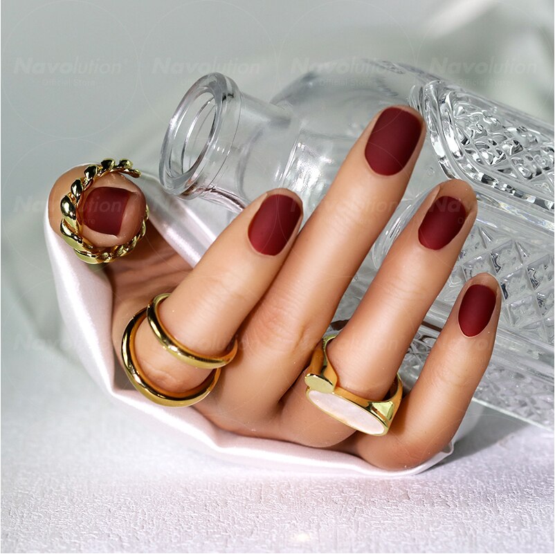 Navolution 24Pcs/Set DIY Manicure Wearable Fake Nails press on Detachable Finished Fingernails Ballet Square Head Almond Short 32