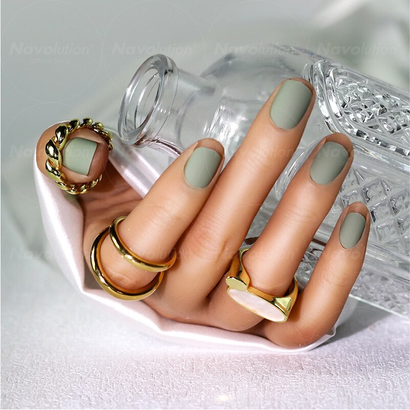 Navolution 24Pcs/Set DIY Manicure Wearable Fake Nails press on Detachable Finished Fingernails Ballet Square Head Almond Short 31