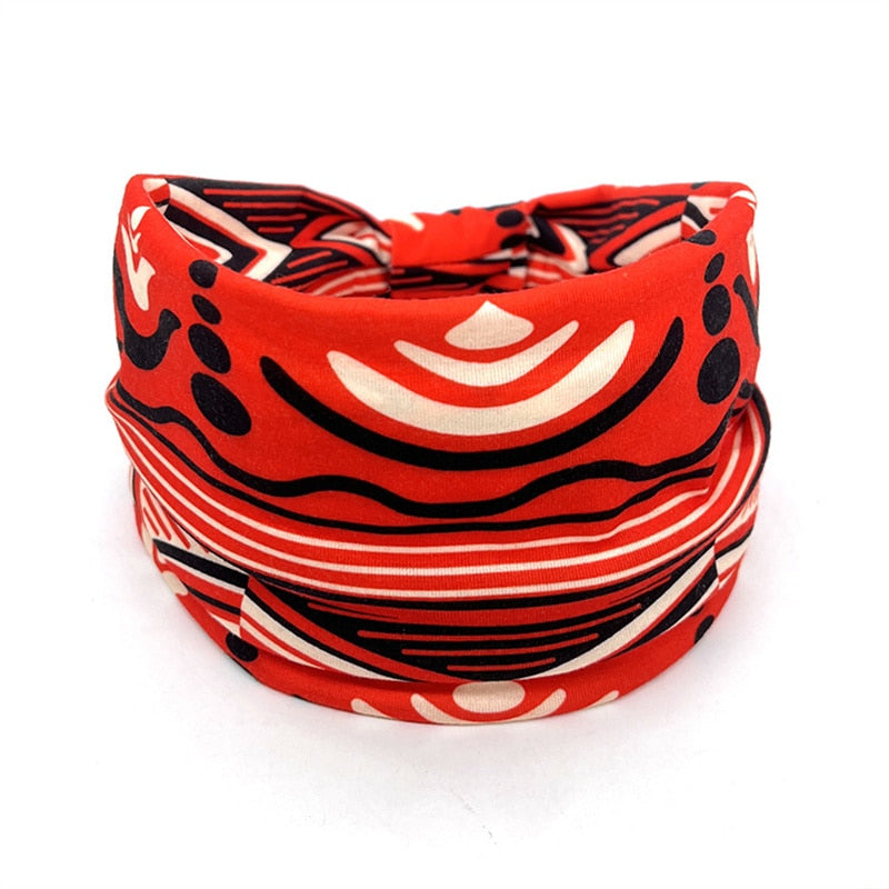 New African Pattern Print Headband for Women Twist Style Hair Band Ladies Salon Make Up Head Wrap Headwear Turban Girls Accessor 18