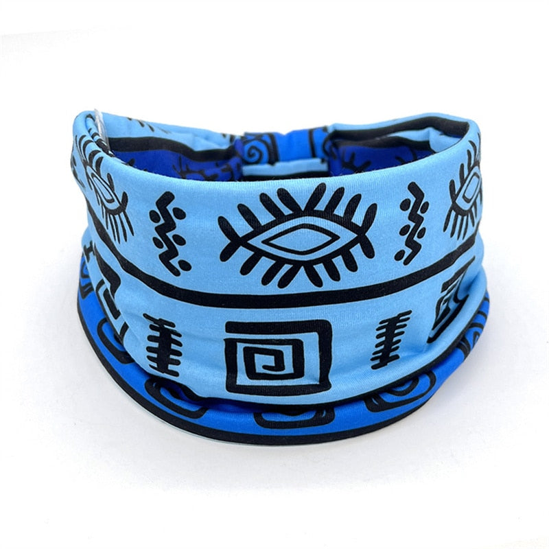 New African Pattern Print Headband for Women Twist Style Hair Band Ladies Salon Make Up Head Wrap Headwear Turban Girls Accessor 17