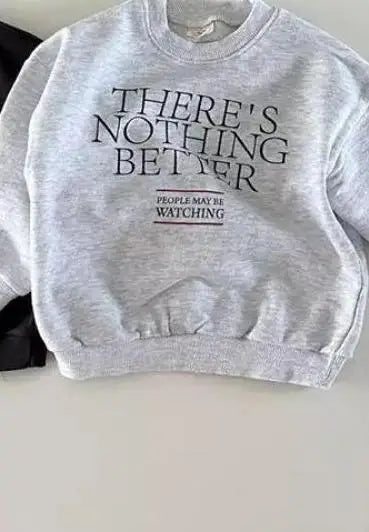 New Autumn Clothes Boy Children Letter Sweatshirt Girl Baby Long Sleeve Tops Infant Cotton Casual Sweatshirts Kid Pullover Shirt light gray