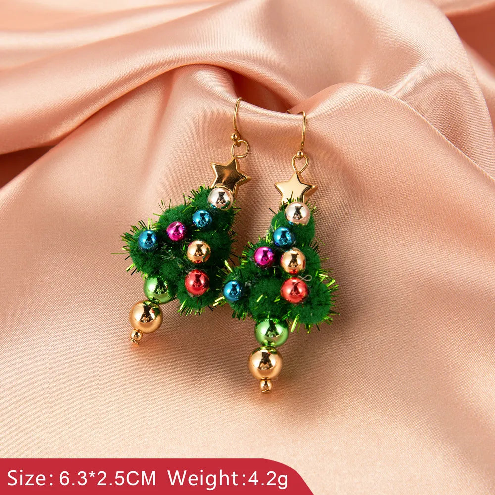 New Christmas Snowman Bells Dangle Earrings For Women Girl Creative Elk Snowflake Tree Earring Christmas Party 2021 Jewelry Gift 3553
