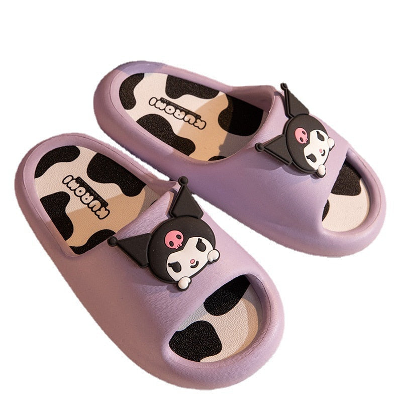 New Kawaii Sanrio Hello Kitty Slippers My Melody Cinnamoroll Anime Cartoon Bath Sandals Indoor Home Non-Slip Y2K Summer Sandals