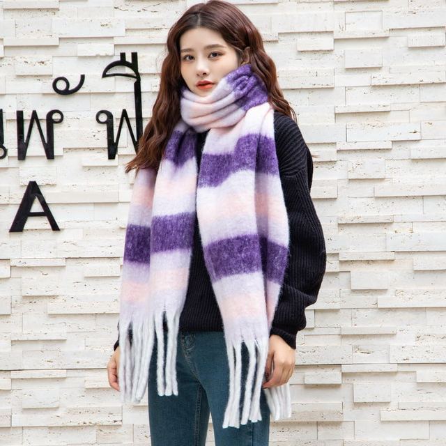 New Scarf Autumn and Winter Multicolor Thickened Plaid Scarf The Same Length Warm Shawl For Men and Women Scarves 55