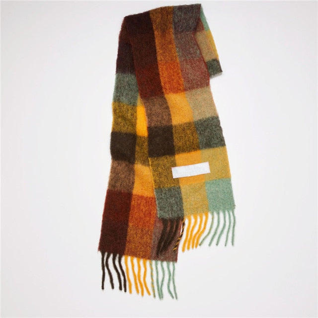 New Scarf Autumn and Winter Multicolor Thickened Plaid Scarf The Same Length Warm Shawl For Men and Women Scarves 5