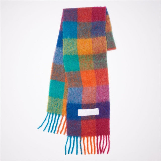 New Scarf Autumn and Winter Multicolor Thickened Plaid Scarf The Same Length Warm Shawl For Men and Women Scarves 28