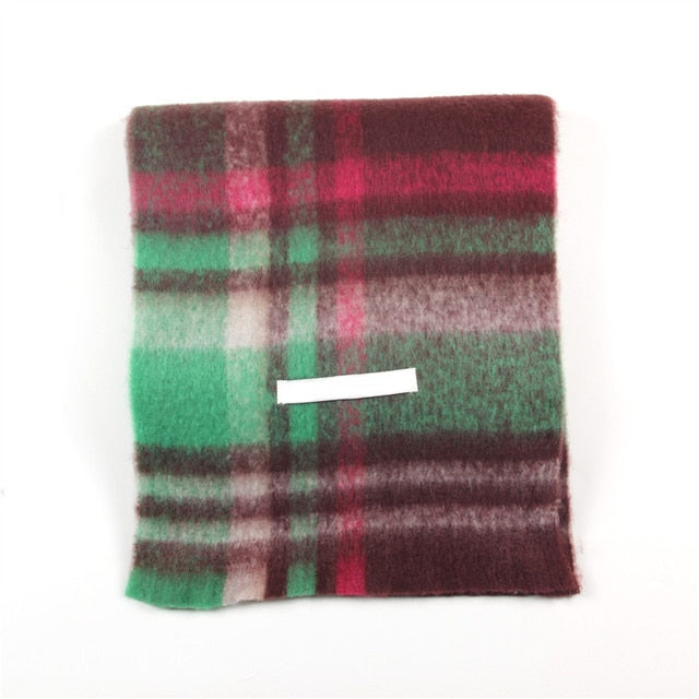 New Scarf Autumn and Winter Multicolor Thickened Plaid Scarf The Same Length Warm Shawl For Men and Women Scarves 35