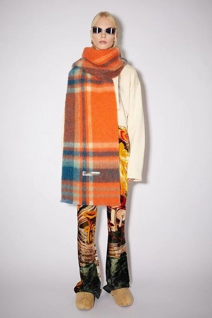 New Scarf Autumn and Winter Multicolor Thickened Plaid Scarf The Same Length Warm Shawl For Men and Women Scarves 43