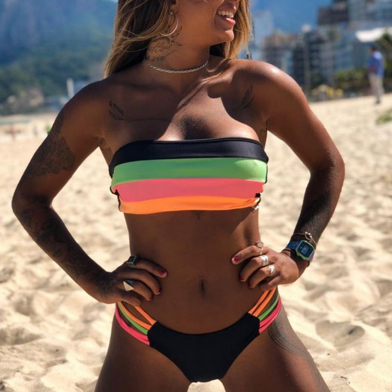 Sexy Bikini Set Brazilian bikini 2022 swimwear Bandeau swimsuit WC0539T1