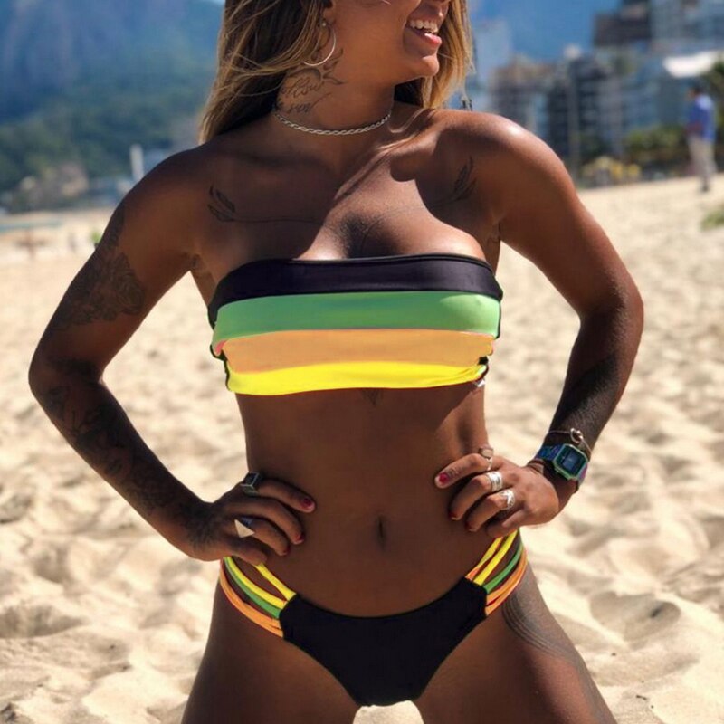 Sexy Bikini Set Brazilian bikini 2022 swimwear Bandeau swimsuit WC0539Y1