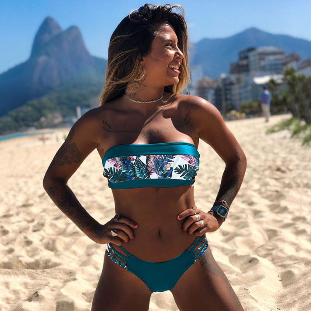 Sexy Bikini Set Brazilian bikini 2022 swimwear Bandeau swimsuit WC0539BB