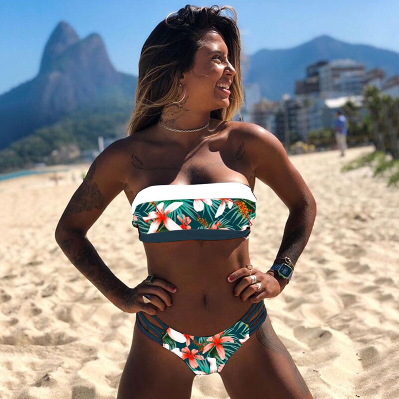 Sexy Bikini Set Brazilian bikini 2022 swimwear Bandeau swimsuit WC0539W1