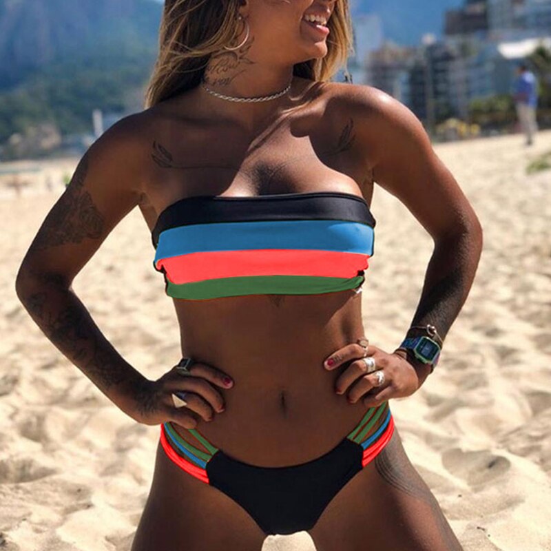 Sexy Bikini Set Brazilian bikini 2022 swimwear Bandeau swimsuit WC0539BO