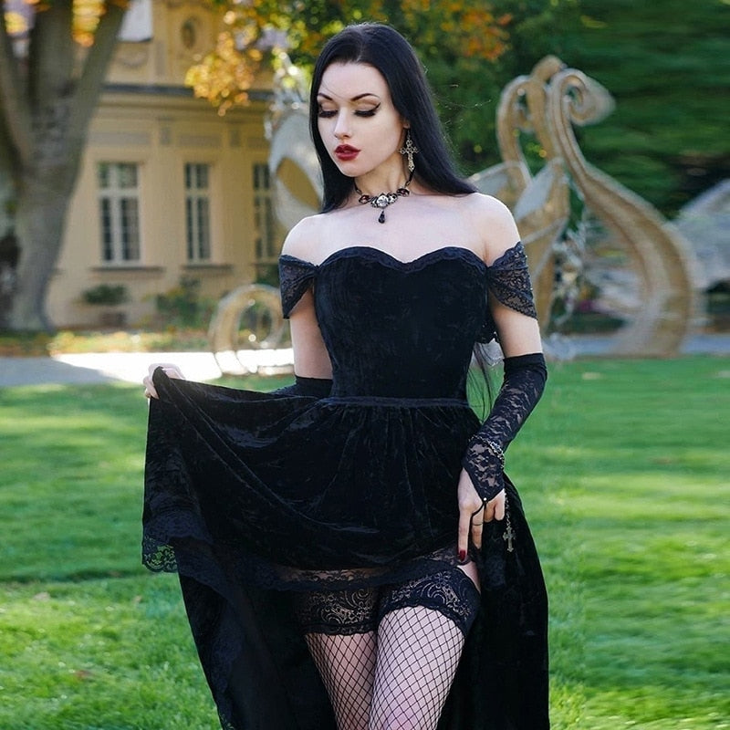 New Spring Hoco Gothic Dress Goth Lolita Y2K Mini Party Draped Bodycon Vintage Birthday for Women Satin Plus Size 2XL
