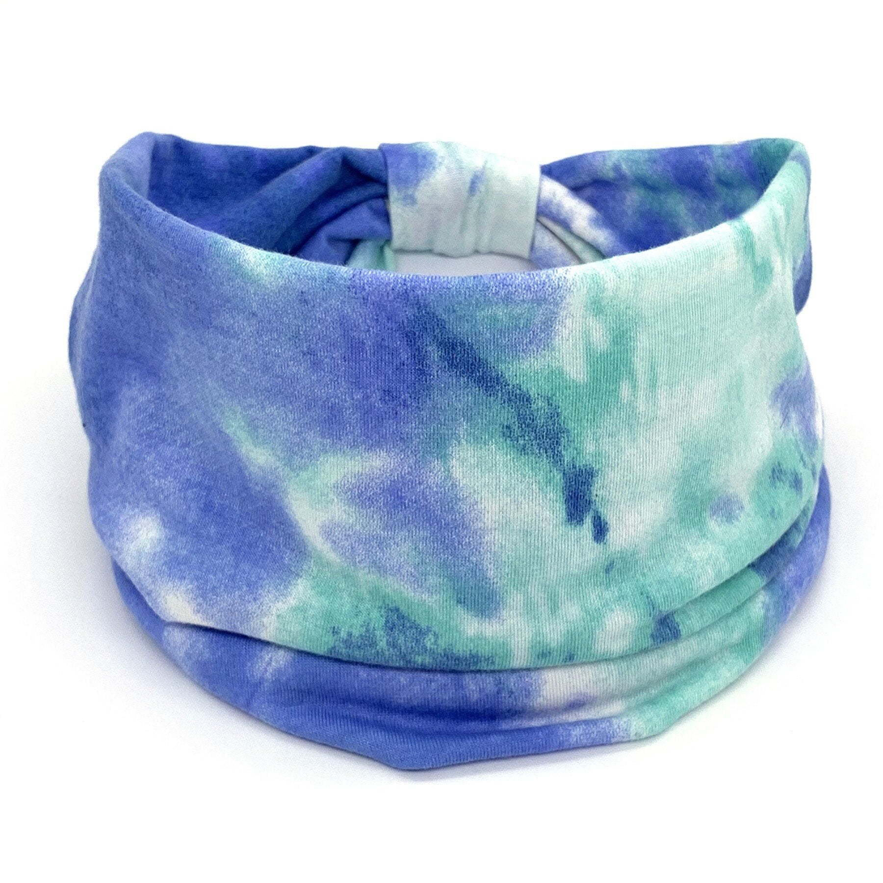 New Tie Dye Turban Sport Hair Sweatband for Women Men Colourful Knot Stretchy Wide Headbands Yoga Bandana Hairbands Bandages 05