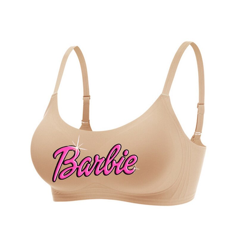 New Women Summer Barbie Underwear Kawaii Girls Push Up No Steel Ring Seamless Bra Vest Anime Soft Intimates Short Tube Tops Gift G
