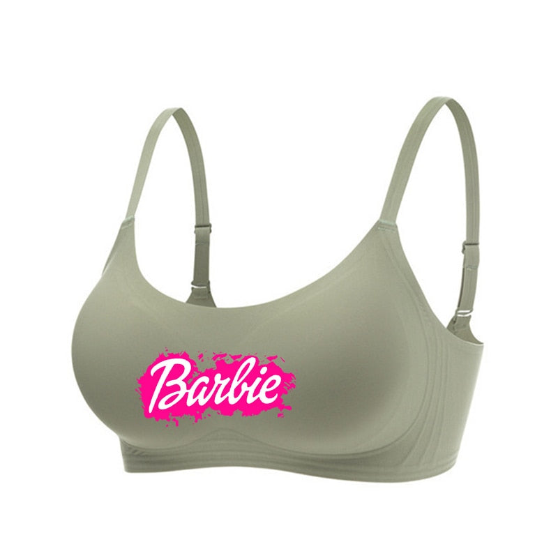 New Women Summer Barbie Underwear Kawaii Girls Push Up No Steel Ring Seamless Bra Vest Anime Soft Intimates Short Tube Tops Gift D