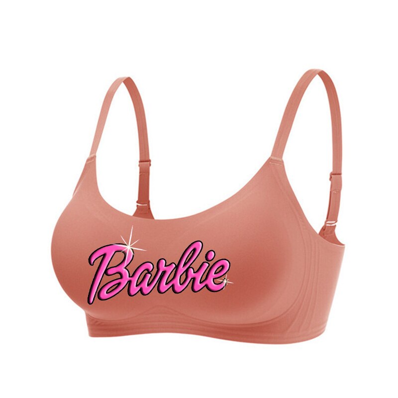 New Women Summer Barbie Underwear Kawaii Girls Push Up No Steel Ring Seamless Bra Vest Anime Soft Intimates Short Tube Tops Gift J