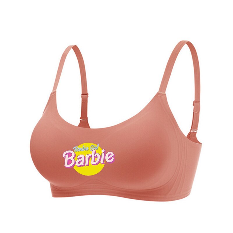 New Women Summer Barbie Underwear Kawaii Girls Push Up No Steel Ring Seamless Bra Vest Anime Soft Intimates Short Tube Tops Gift O