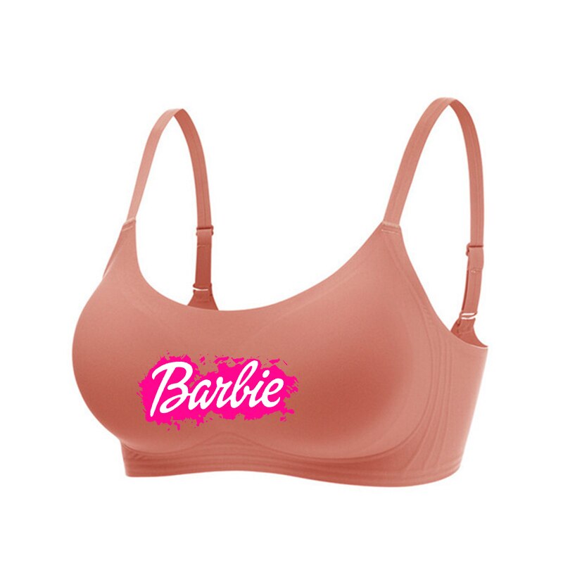 New Women Summer Barbie Underwear Kawaii Girls Push Up No Steel Ring Seamless Bra Vest Anime Soft Intimates Short Tube Tops Gift E