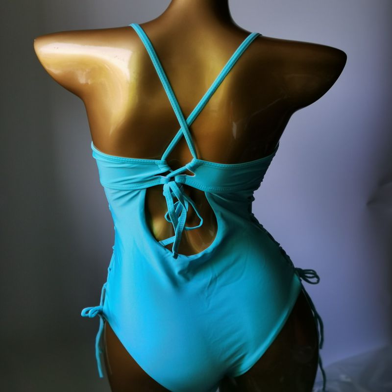 Newest Luxury Rhinestone Women's Swimsuit Crystal Diamond One-Piece Swimwear Gathered Push Up Sexy Monokini