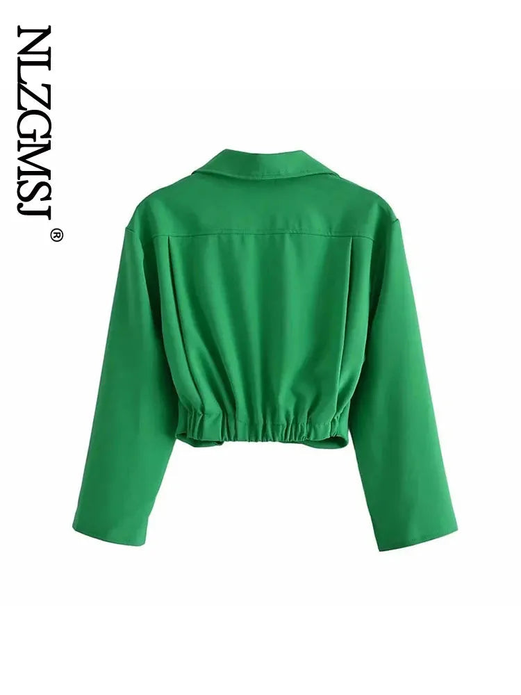 Nlzgmsj ZBZA Skirts Womens 2024 Two Piece Set Linen Blend Cropped Women Shirt Draped Skirt Autumn Fashion Casual Dress Sets