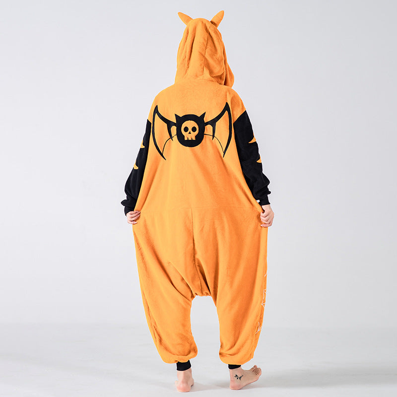 卸売ハロウィン悪魔の息子ワンピースパジャマコスプレフェスティバルコスチュームフード付きかわいいホーム