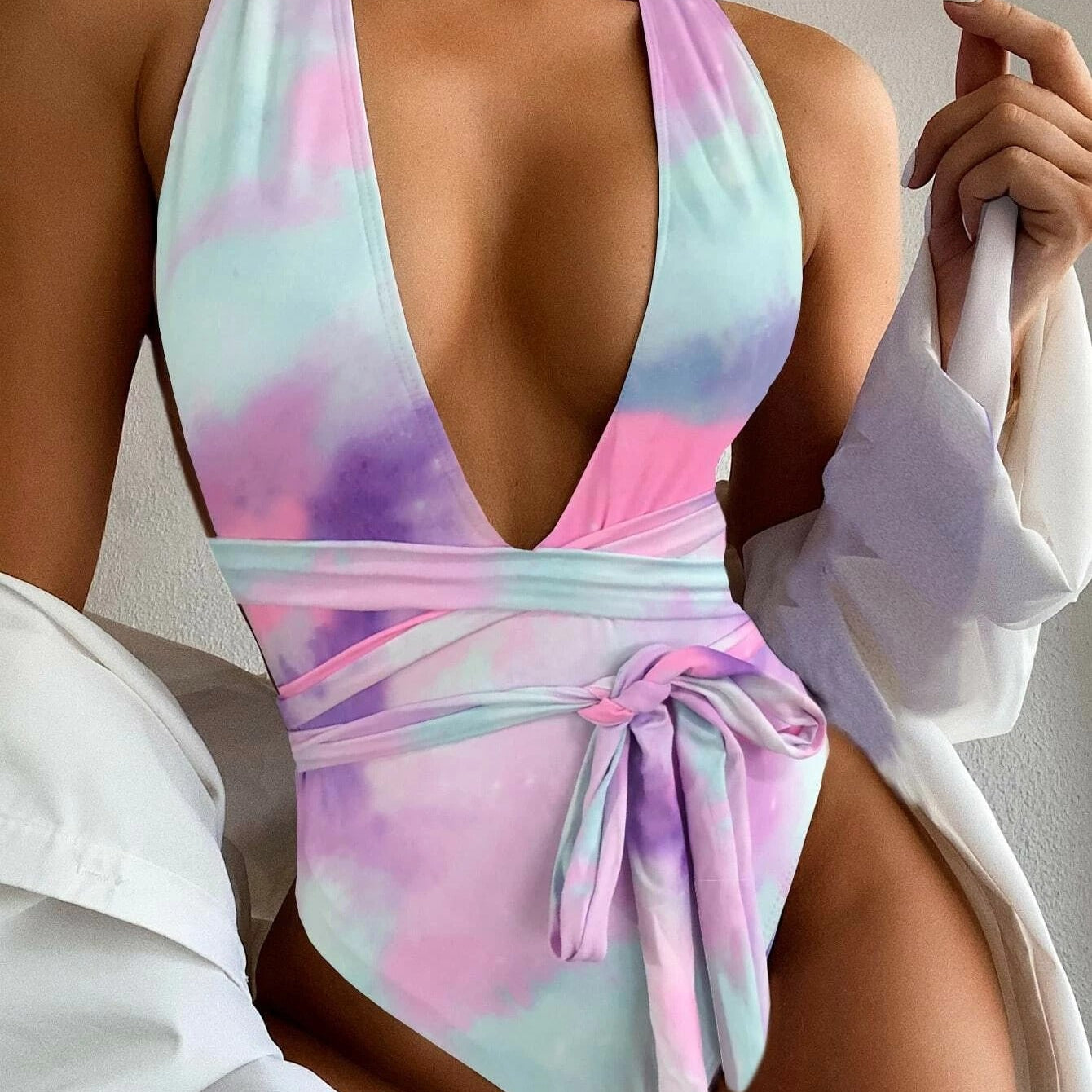 One-Piece Bikini Swimsuit Sexy Multicolor Ladies Swimwear Purple
