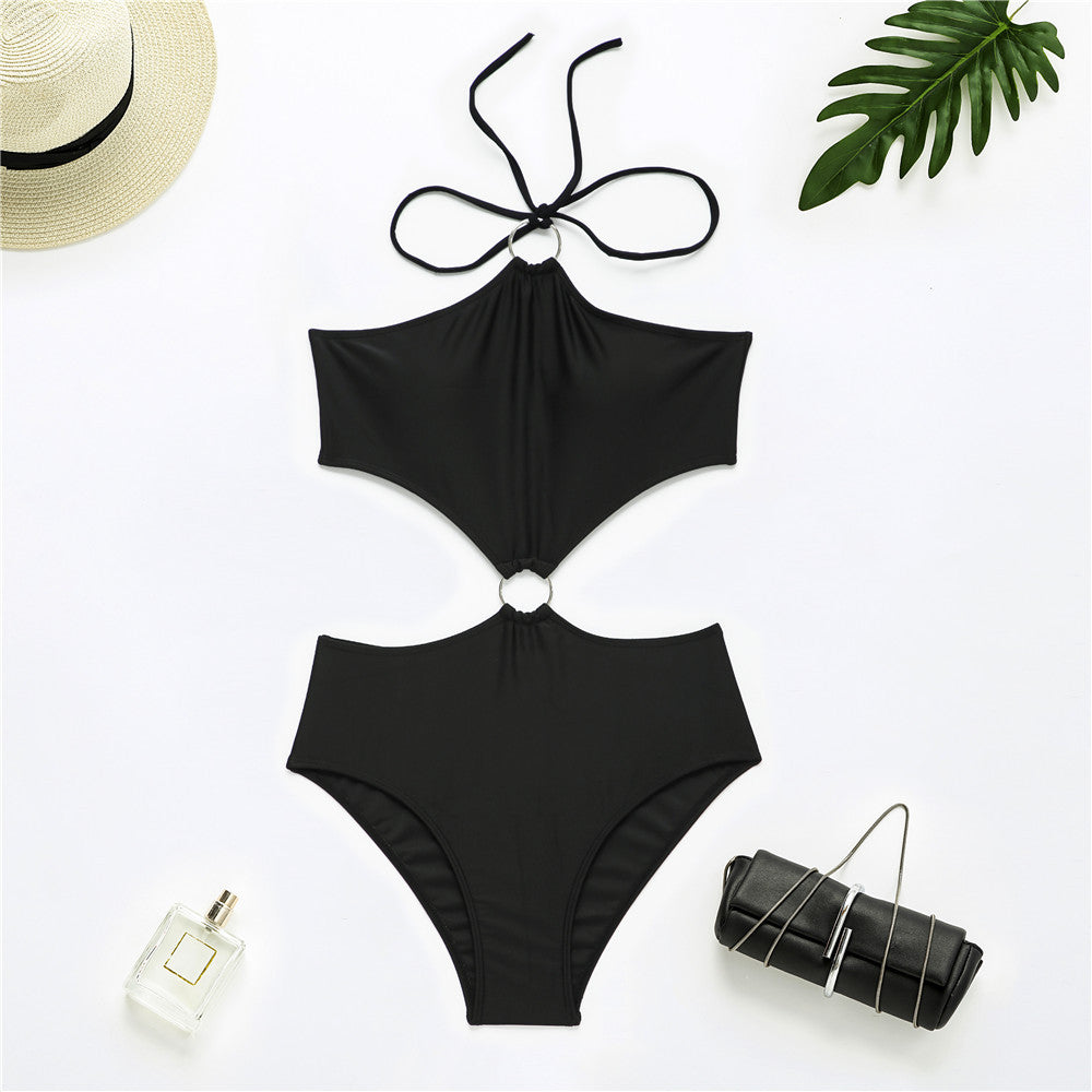 One Piece Swimsuit Women European And American Black