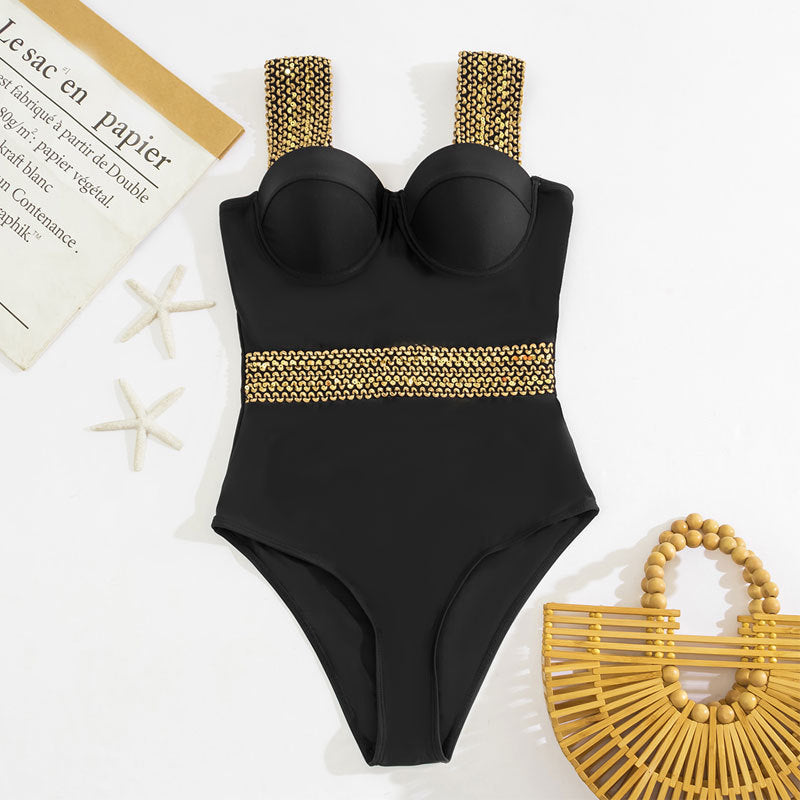 One-piece Swimsuit Sexy Bikini Women's Swimming Suit Black