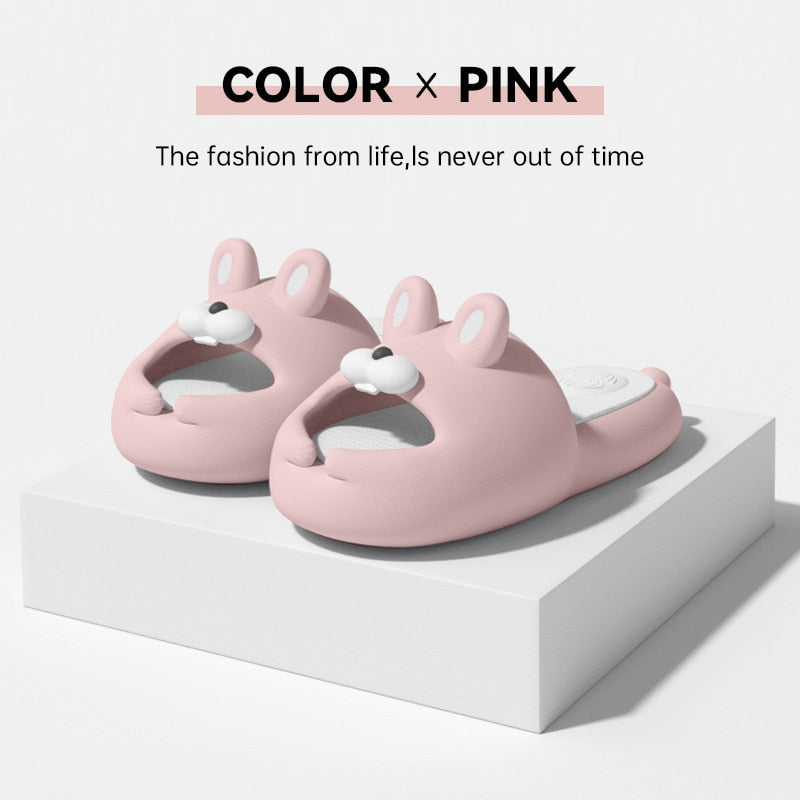 Original Cute Cartoon Radish Rabbit Soft Sole Indoor Anti-skid Thick Sole Sandals Summer Home EVA Slippers Outdoor Slippers Pink White