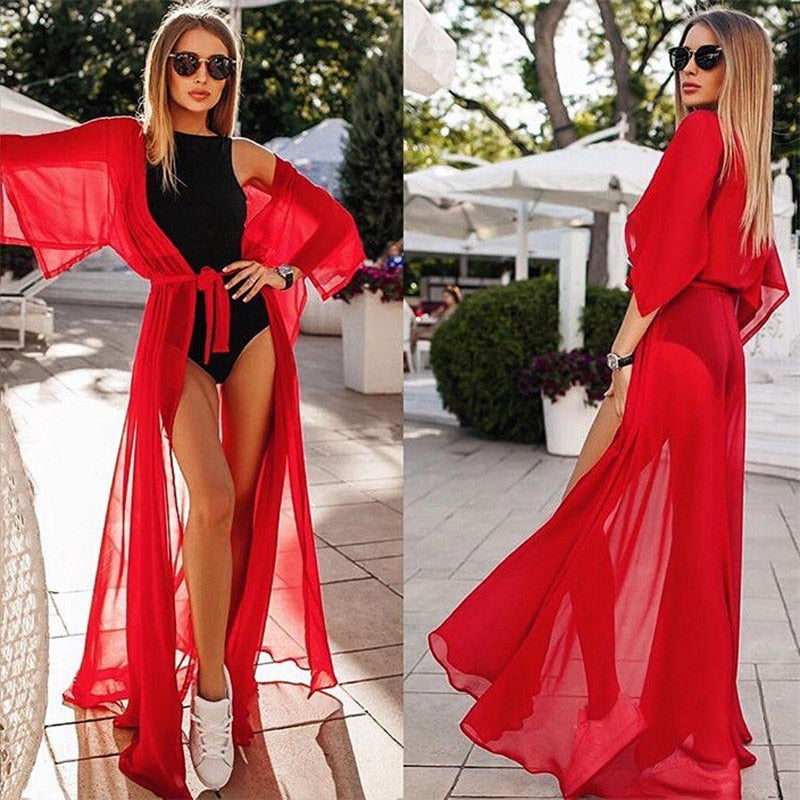 Pareo Beach Cover Up Pure Color Bikini Cover Up Swimwear 3