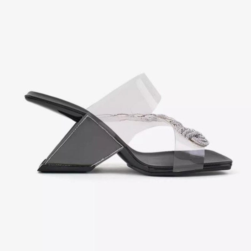 Phoentin Designer flip-flops rhinestone slippers women's summer PVC transparent clear wedge heel sandals Fashion Shoes FT2704 AMAIO