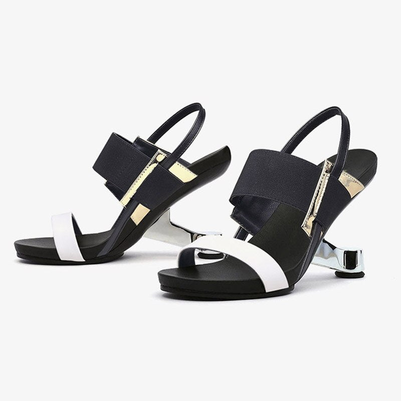 Phoentin New Fashion Modern sandals for woman strange high Heels Gladiator roman shoes Summer Women patchwork Sandals FT2535 color B