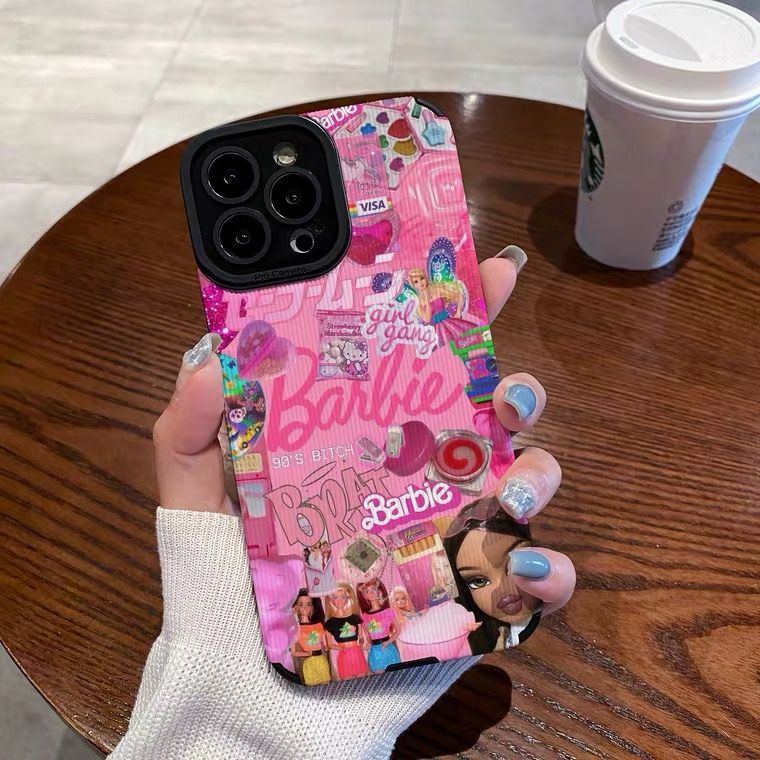 Pink Barbie Iphone 13Promax Case Y2K Girls Smartphone Shell 1214Pro Protective Holer Xr Xs Female Soft Cell Cover Accessory Gift pink case