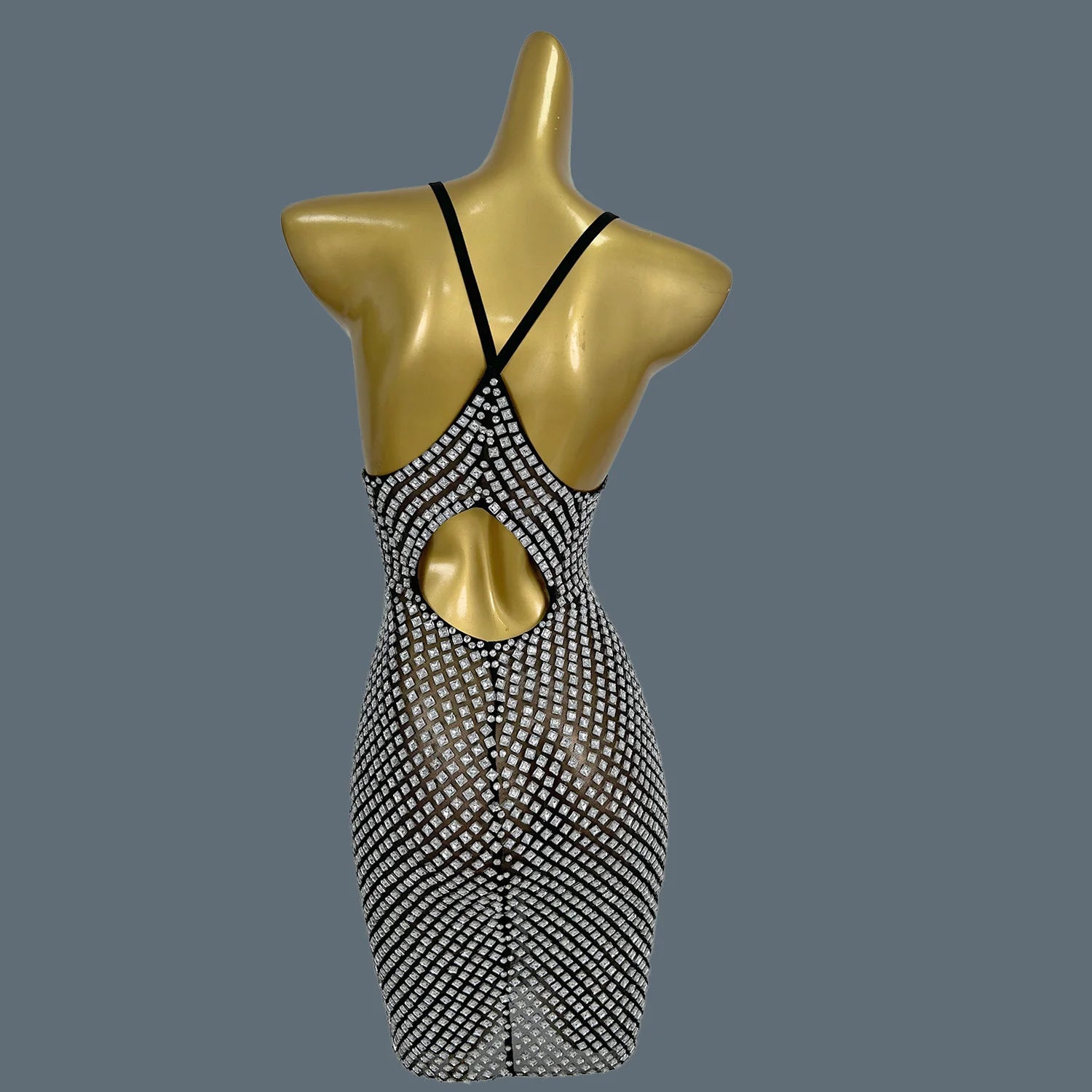 Women Fashion Crystals Mini Dress Luxury Sexy Stage Wear Birthday Party Prom Gwons Nightclub Performance Costume Fengwomei