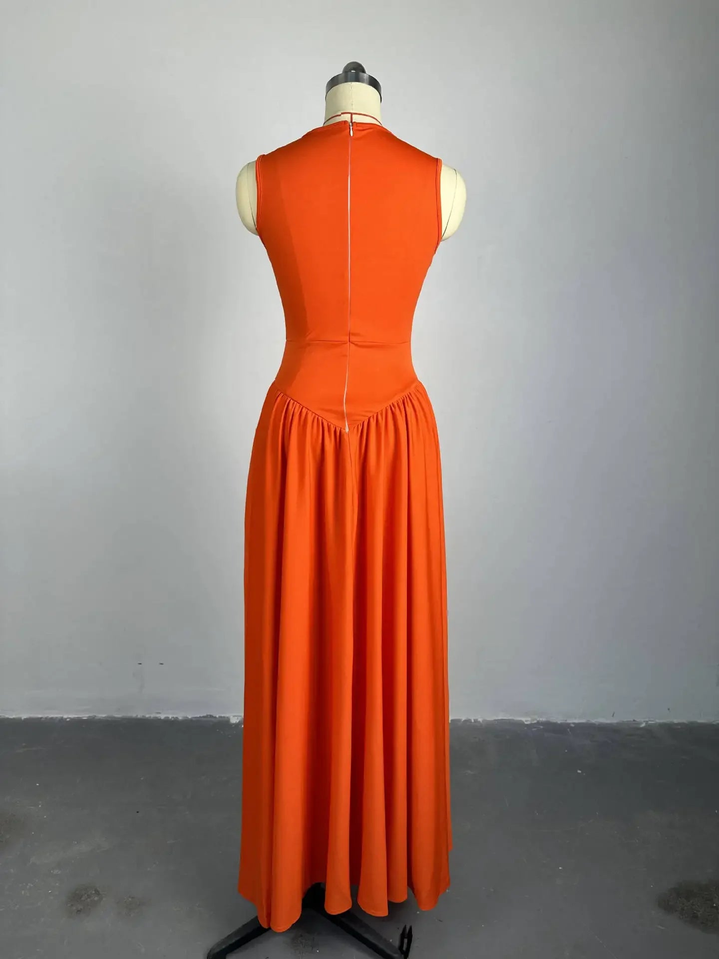 CM.YAYA 2024 Summer Sleeveless Sweet Cute O-Neck Hollow Out Slim Floor-Length Long Women Dress Beach Streetwear Maxi Dresses