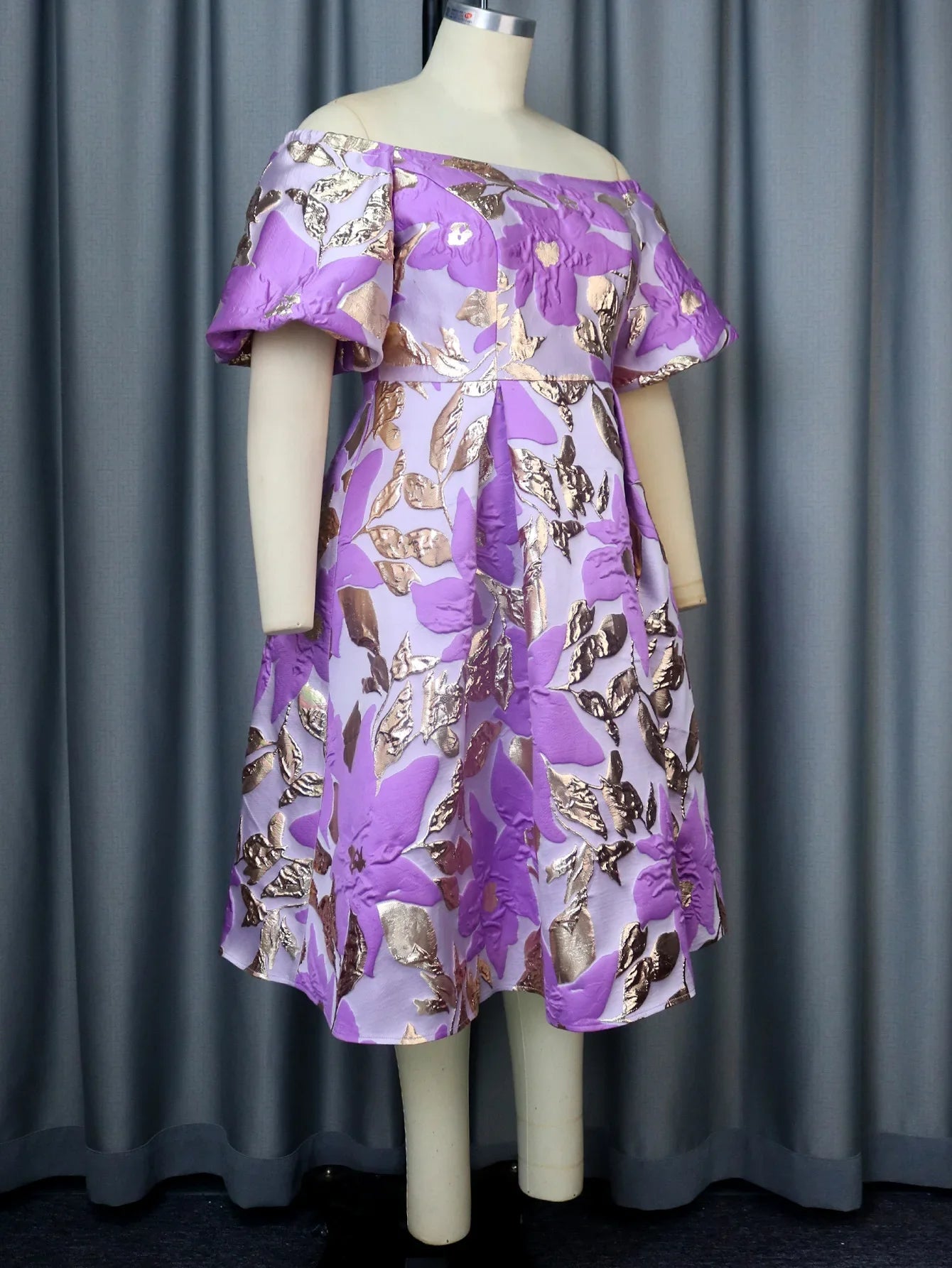 Formal Occasion Dresses Fashion Casual Jacquard Fabric A-line Skirt Autumn New Flare Sleep Printed Luxury Evening Dress 2024