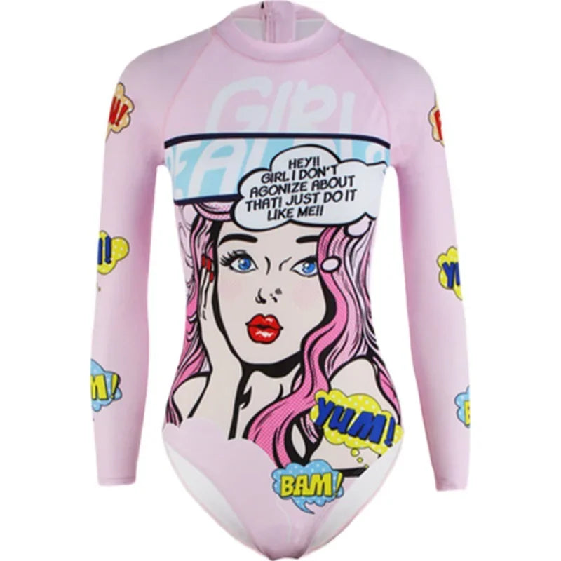 New Ins Style One-piece Swimsuit Women Girls Tube Top Shoulder Ruffled Hot Spring Long-Sleeve Swimwear Dropshipping