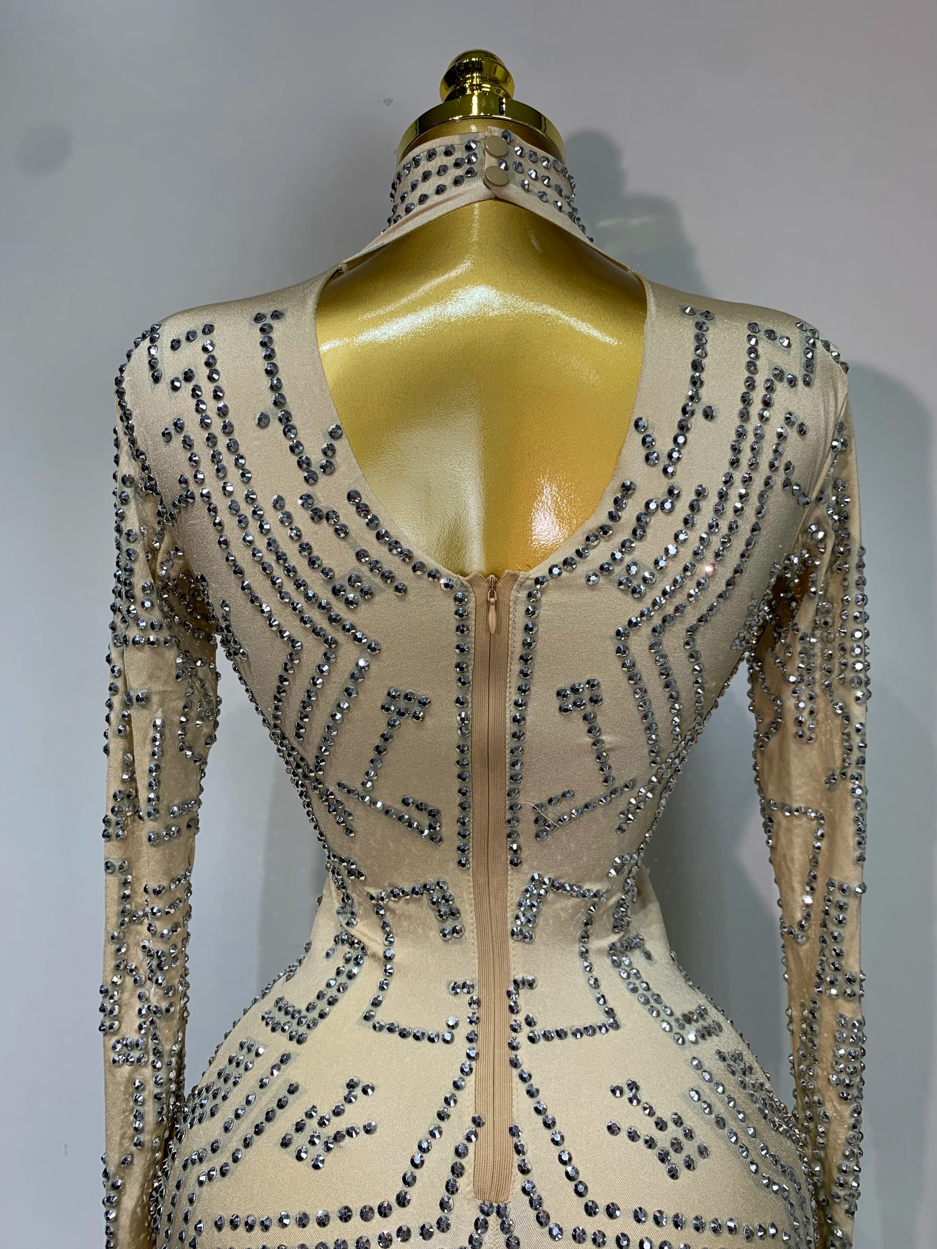 Shining Rhinestones Jumpsuits for Women Sexy Stretch Dance Jumpsuit Birthday Party Nightclub Stage Wear Drag Queen Costumes