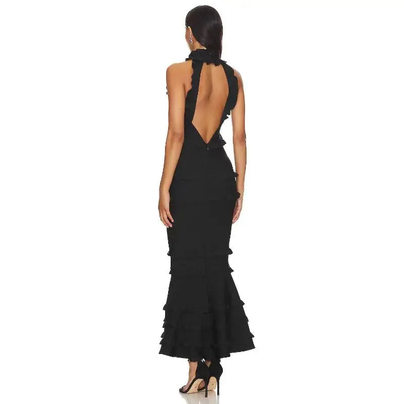 5 Colors Women Sexy Off the Shoulder Ruffles Bodycon Bandage Mermaid Dress Celebrate Evening Party Birthday Outfit Wear