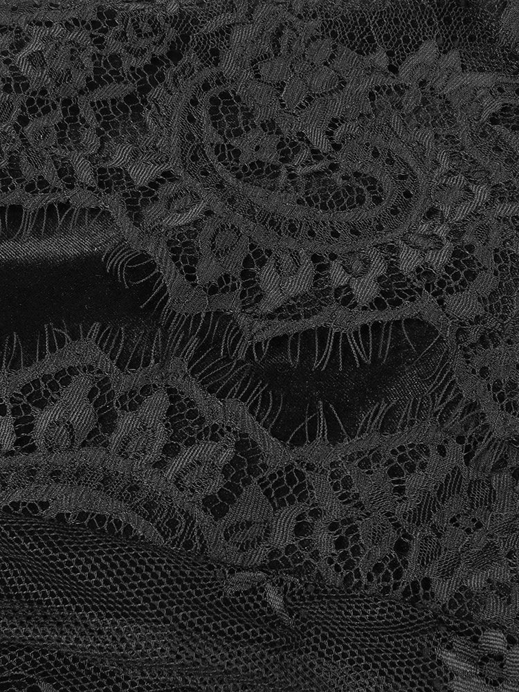 Elegant Black Lace V-Neck Mermaid Dress Gown with Sheer Sleeves for a Formal Dinner