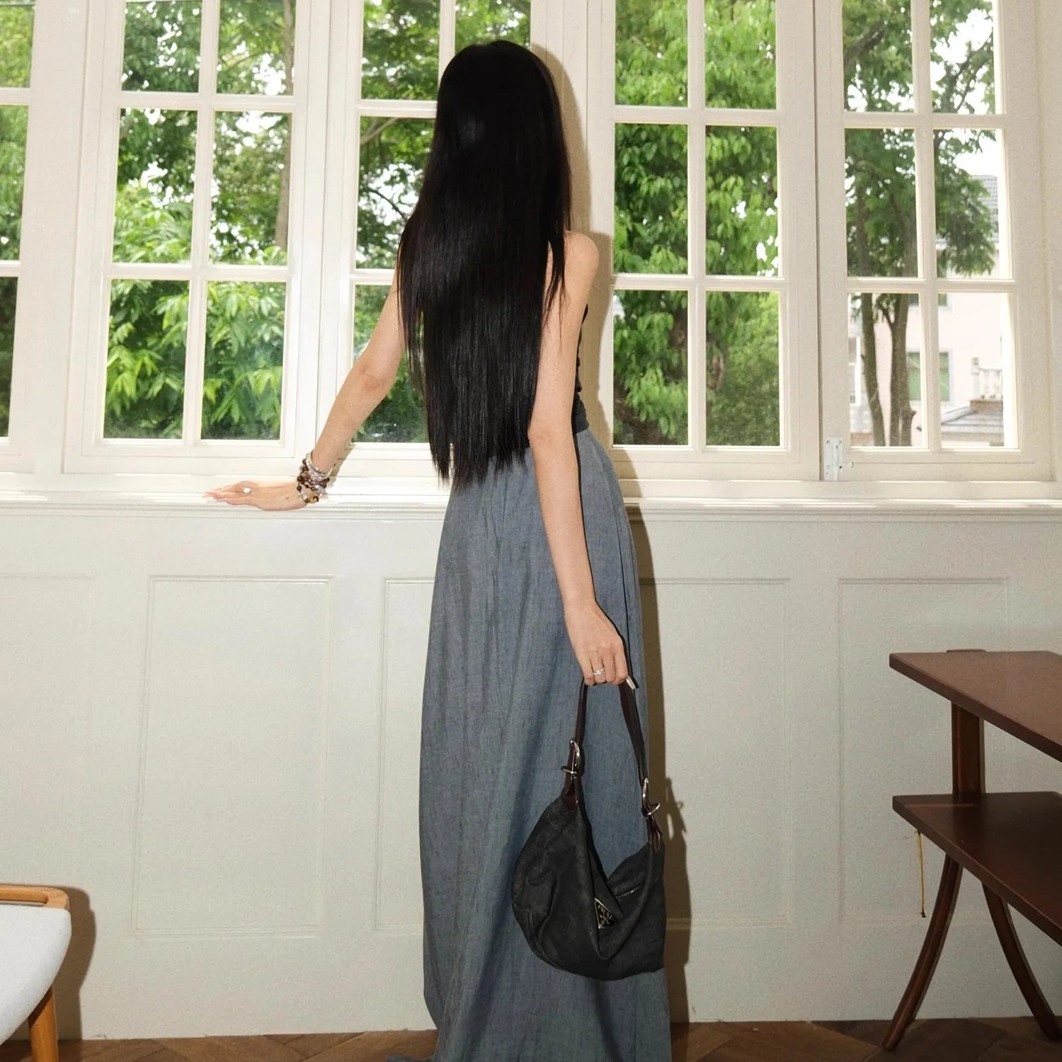 Lautaro Spring Summer Flowy Soft Thin Floor Length A Line Skirt Women High Waist Elegant Chic Extra Long Luxury Designer Clothes