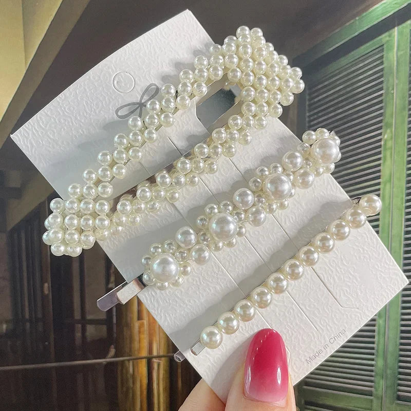 Simulated Pearl Hair Clips For Women Korean Women Hairpins Girl Geometric Hair Barrettes Fashion Hairgrip Hair Accessories Set40