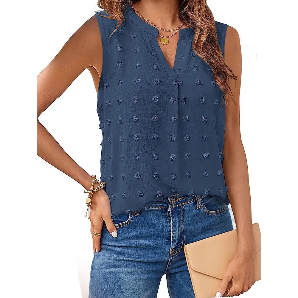 Womens Tops Summer Tank Top for Women Sleeveless Shirts 2023 Spring Corset V Neck Dressy Casual Tshirts Navy Blue